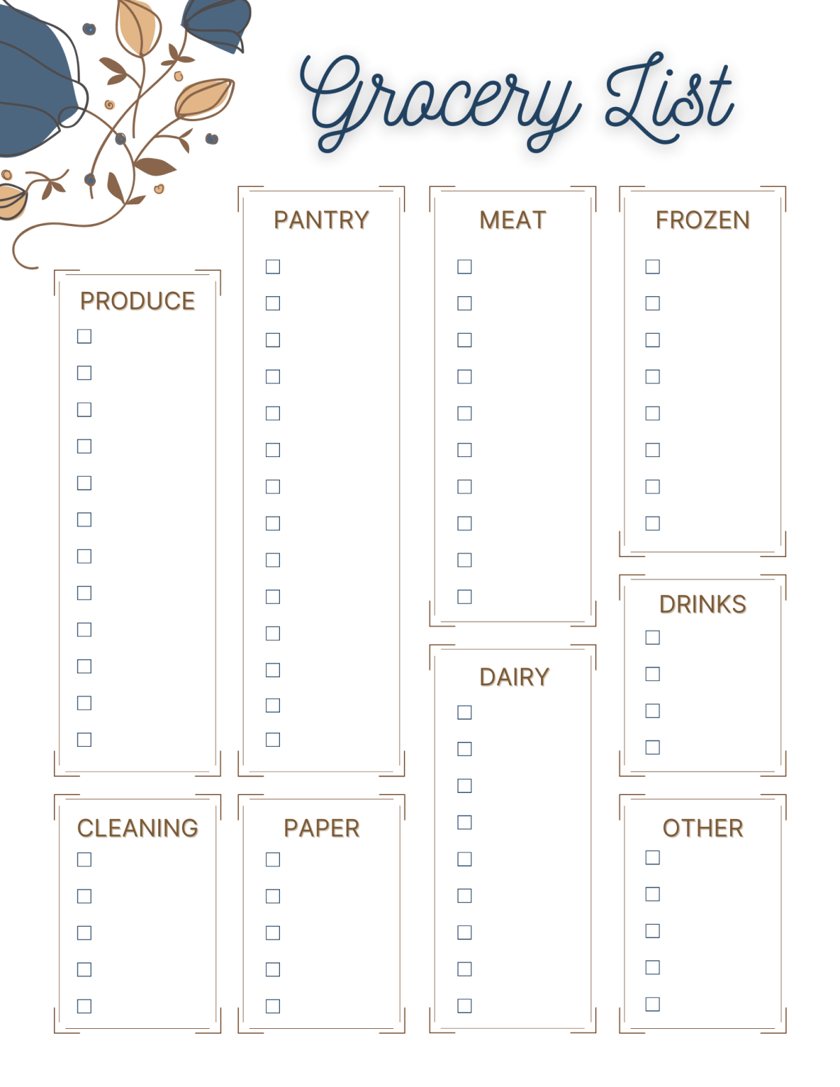 Printable Weekly Menu and Grocery&nbsp;Lists